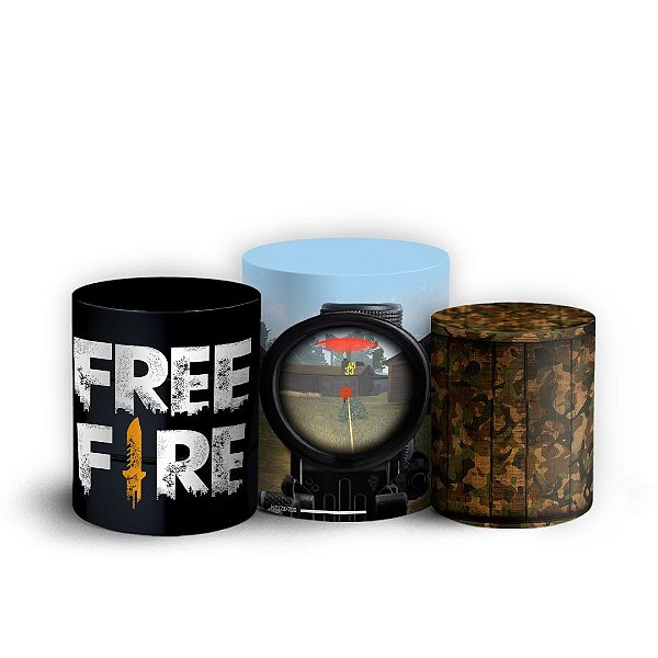 Trio Cilindro - Free Fire - Sublimado 3D + Elástico