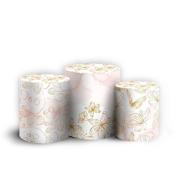 Trio Cilindro - Floral - Sublimado 3D + Elástico