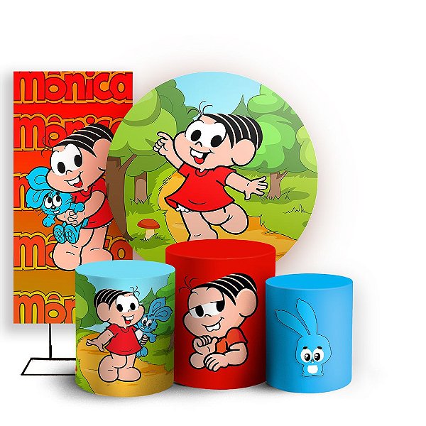 KIT Redondo Trio e Faixa - Turma da Mônica - Sublimado 3D