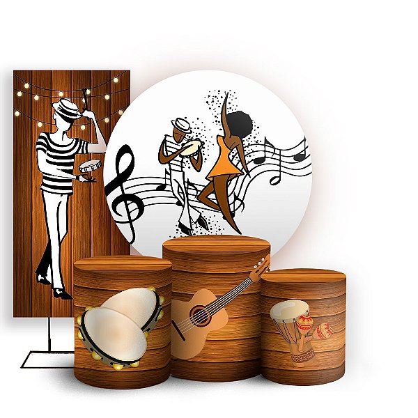 KIT Redondo Trio e Faixa - Samba - Sublimado 3D