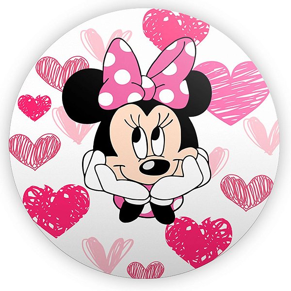 Painel Redondo - Minnie Rosa - Sublimado 3D