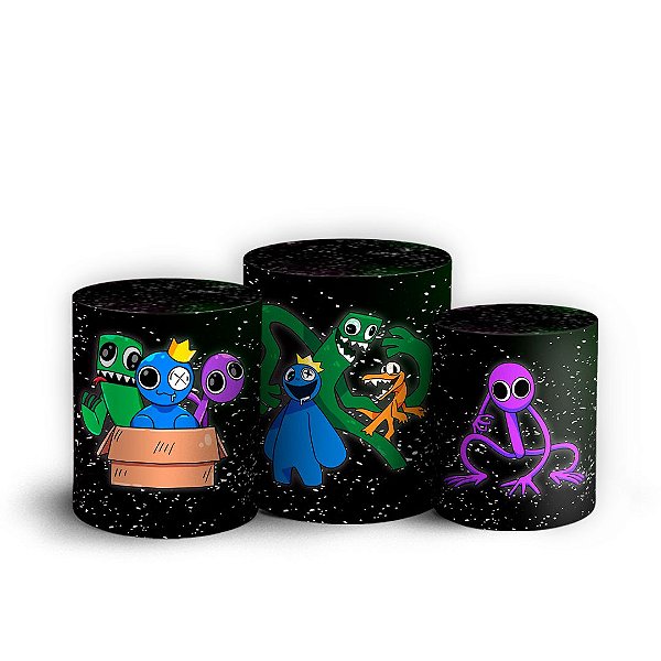 Trio Cilindro - Rainbow Friends - Sublimado 3D + Elástico