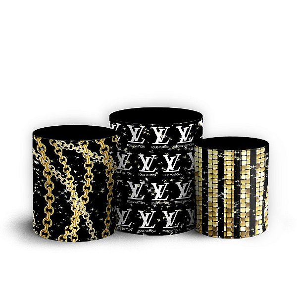 Trio Cilindro - Louis Vuitton - Sublimado 3D + Elástico