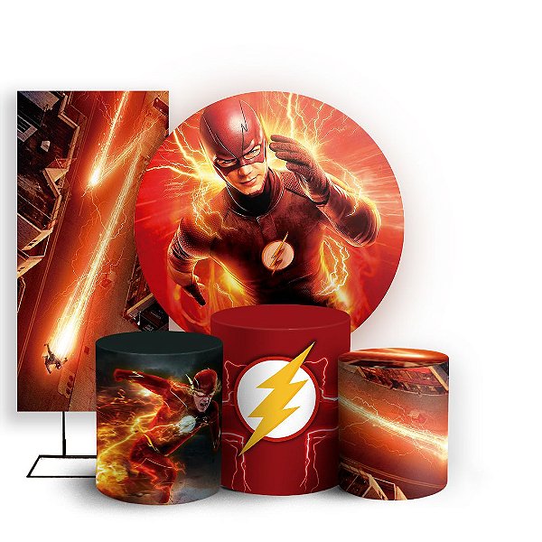 KIT Redondo Trio e Faixa - The Flash - Sublimado 3D