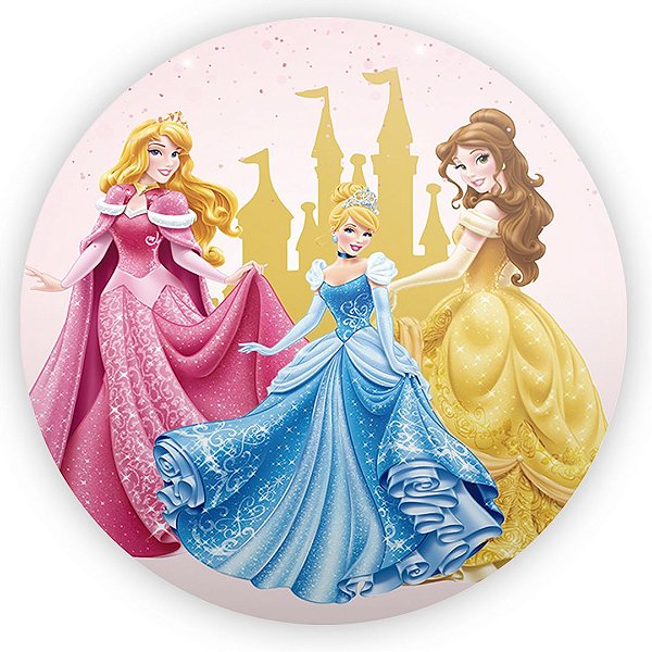 Painel Redondo - Princesas - Sublimado 3D