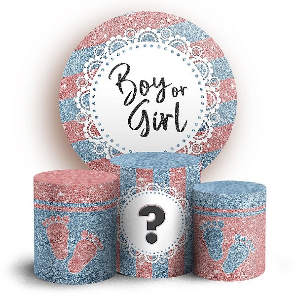 KIT Redondo e Trio - Chá de Bebê - Sublimado 3D