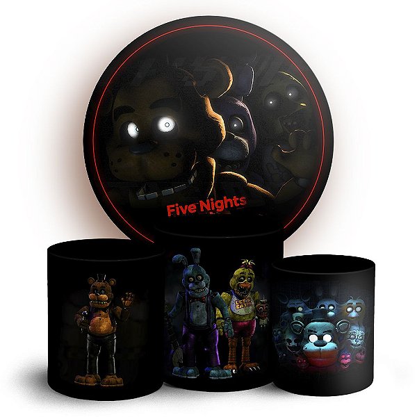 KIT Redondo e Trio - Five Nights at Freddy_s - Sublimado 3D