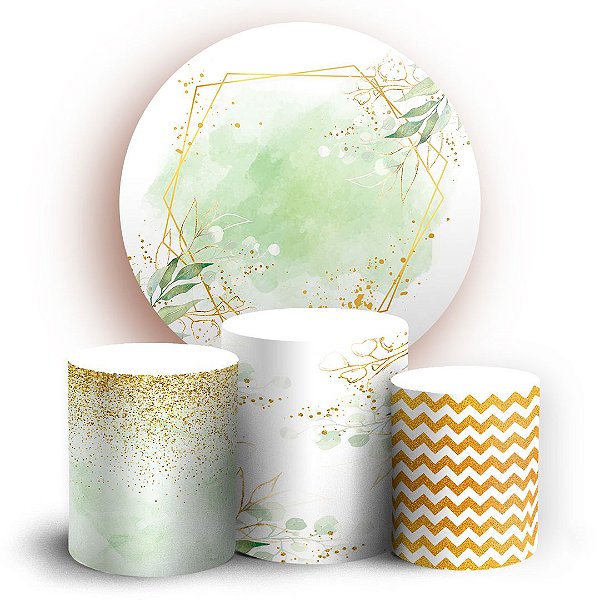 KIT Redondo e Trio - Floral Glitter - Sublimado 3D