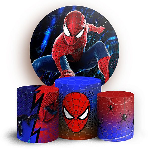 KIT Redondo e Trio - Homen Aranha - Sublimado 3D