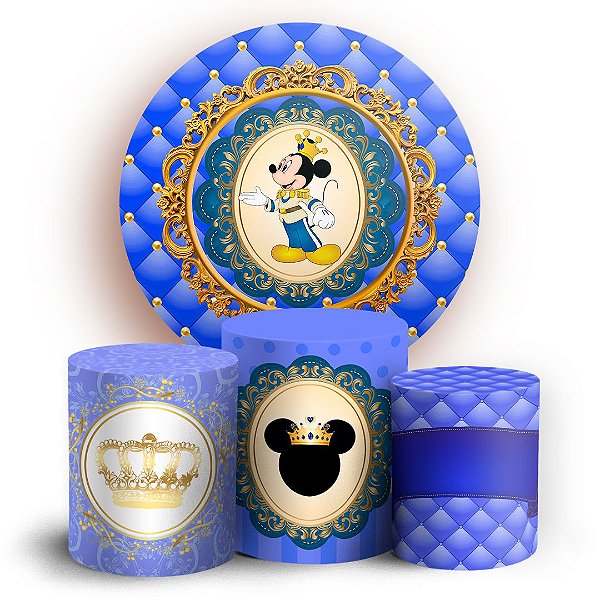 KIT Redondo e Trio - Mickey Realeza - Sublimado 3D