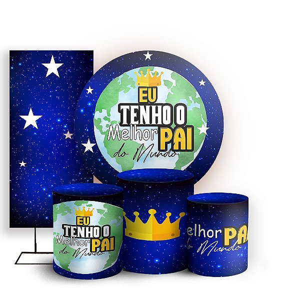 KIT Redondo Trio e Faixa - Dia dos Pais Galaxia - Sublimado 3D