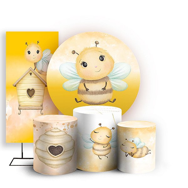 KIT Redondo Trio e Faixa - Abelinha - Sublimado 3D