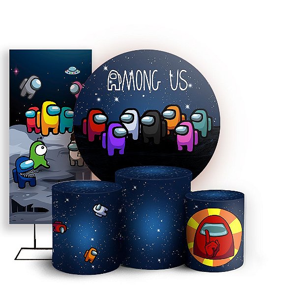 KIT Redondo Trio e Faixa - Among Us - Sublimado 3D