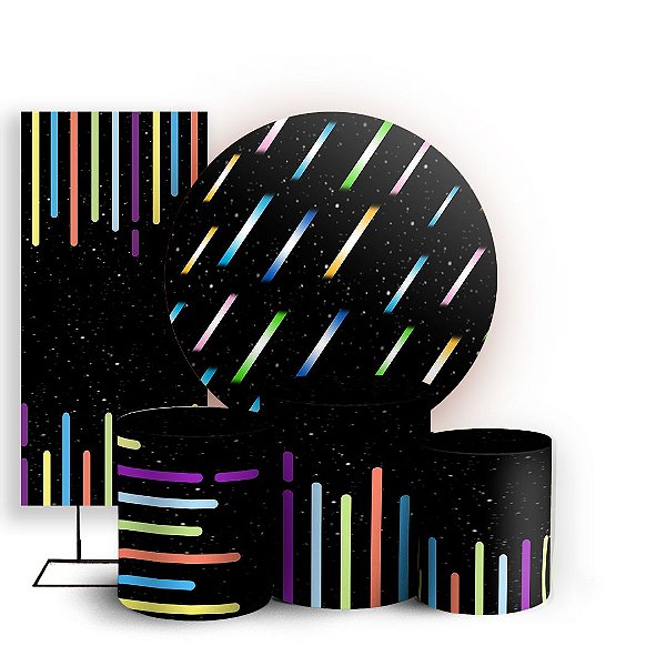 KIT Redondo Trio e Faixa - Abstrato - Sublimado 3D