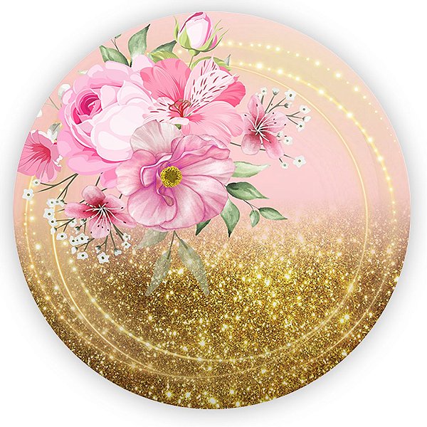 Painel de Mesa - Floral Rosa - Sublimado 3D
