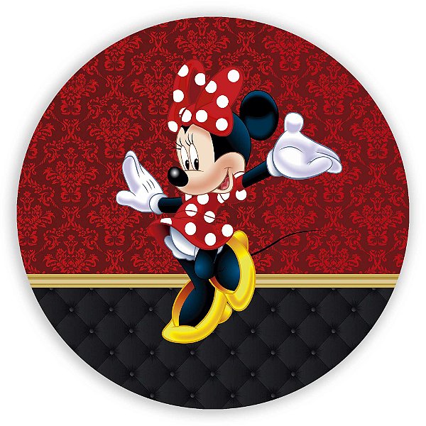Painel de Mesa - Minnie Vermelha - Sublimado 3D