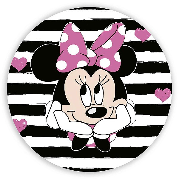 Painel de Mesa - Minnie Rosa - Sublimado 3D
