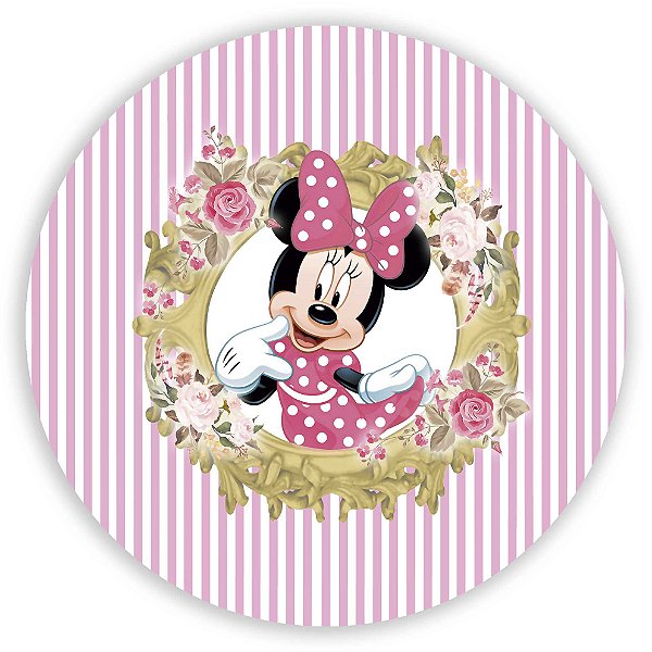 Painel de Mesa - Minnie Rosa - Sublimado 3D