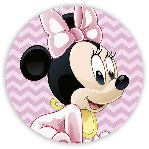 Painel de Mesa - Minnie Baby Rosa - Sublimado 3D