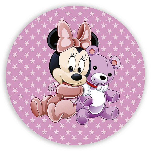 Painel de Mesa - Minnie Baby Rosa - Sublimado 3D