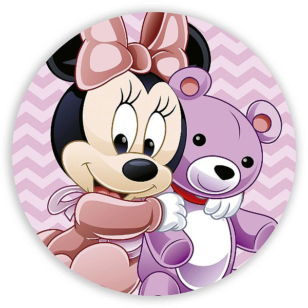 Painel de Mesa - Minnie Baby Rosa - Sublimado 3D