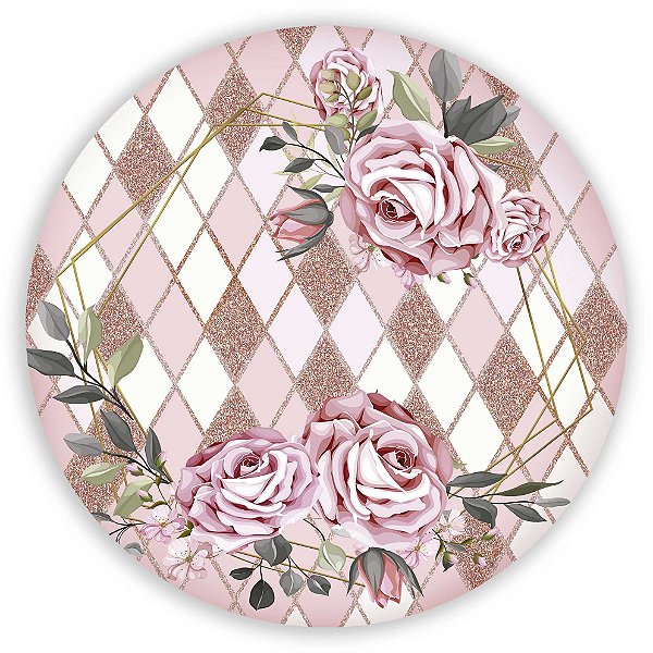Painel de Mesa - Floral Geometrico - Sublimado 3D