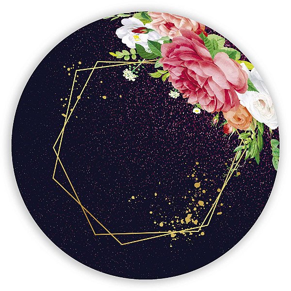 Painel de Mesa - Floral Geometrico - Sublimado 3D