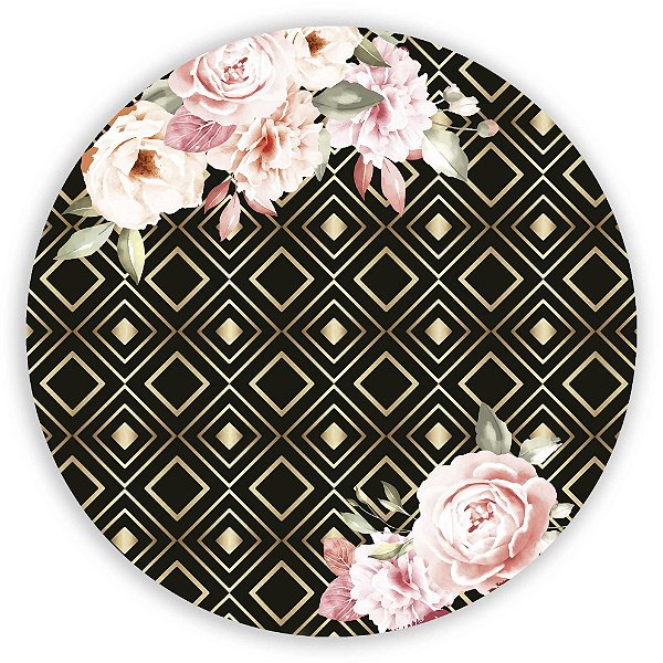 Painel de Mesa - Floral Geometrico - Sublimado 3D