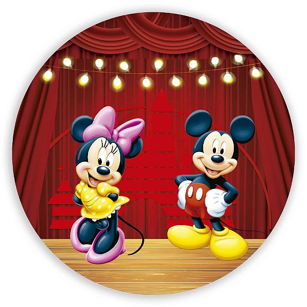 Painel de Mesa - Mickey e Minnie - Sublimado 3D