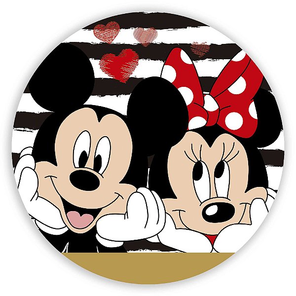 Painel de Mesa - Mickey e Minnie - Sublimado 3D