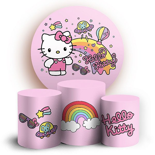 KIT Redondo e Trio - Hello Kitty - Sublimado 3D