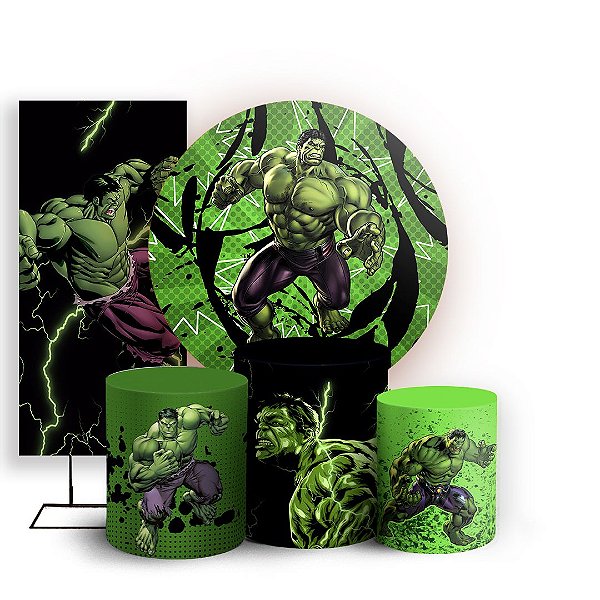 KIT Redondo Trio e Faixa - Hulk - Sublimado 3D