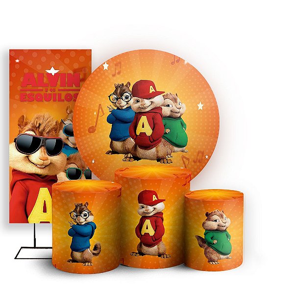 KIT Redondo Trio e Faixa - Alvin e os Esquilos - Sublimado 3D