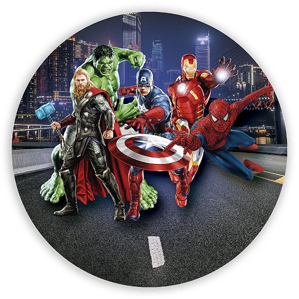 Painel Redondo - Herois - Sublimado 3D