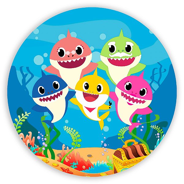 Painel Redondo - Baby Shark   - Sublimado 3D