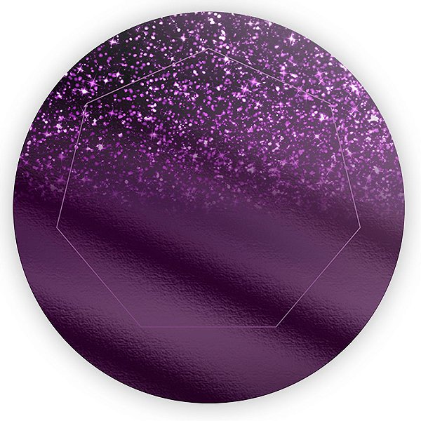 Painel Redondo - Glitter Roxo - Sublimado 3D