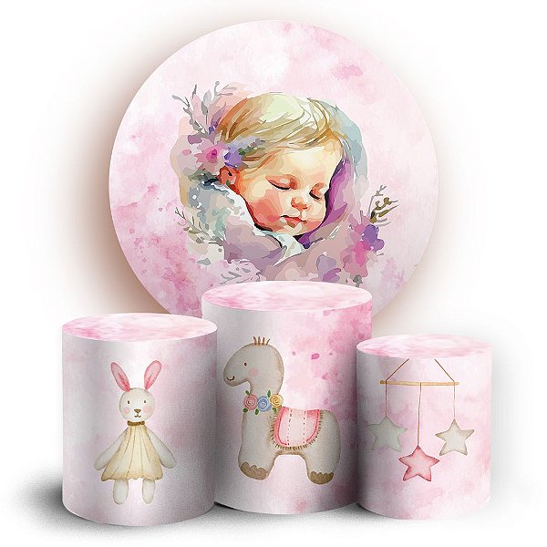 KIT Redondo e Trio - Cha de Bebe - Sublimado 3D