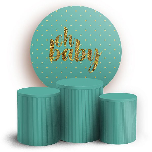 KIT Redondo e Trio - Oh Baby Verde - Sublimado 3D
