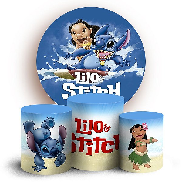 KIT Redondo e Trio - Lilo e Stitch - Sublimado 3D
