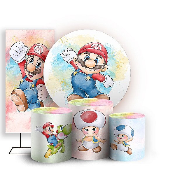 KIT Redondo Trio e Faixa - Super Mario - Sublimado 3D