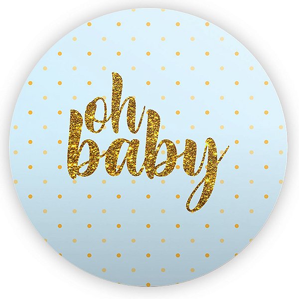 Painel Redondo - Oh Baby Amarelo Claro - Sublimado 3D