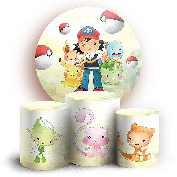 KIT Redondo e Trio - Pokemon - Sublimado 3D