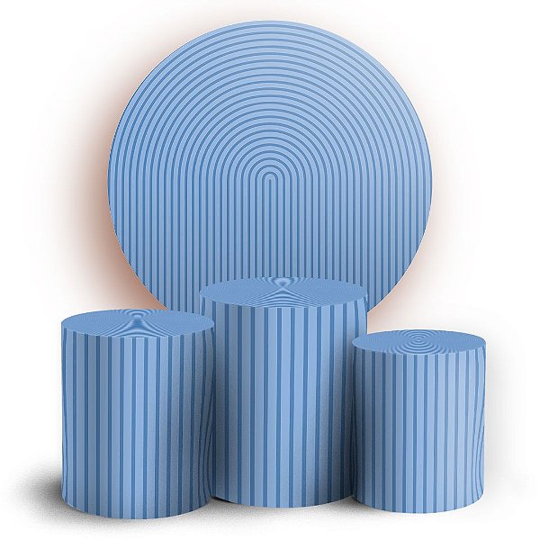 KIT Redondo e Trio - Bohos Azul - Sublimado 3D