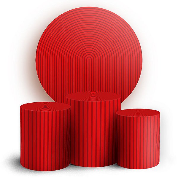 KIT Redondo e Trio - Bohos Vermelho - Sublimado 3D