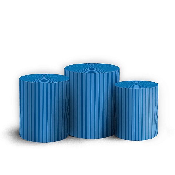 Trio Cilindro - Bohos Azul - Sublimado 3D + Elástico