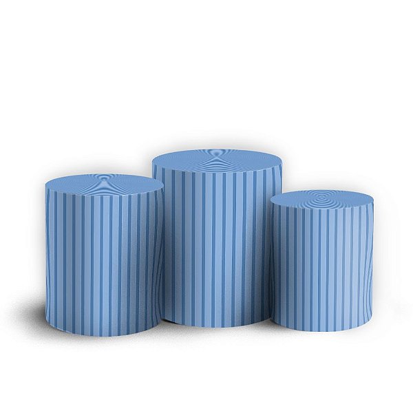 Trio Cilindro - Bohos Azul - Sublimado 3D + Elástico