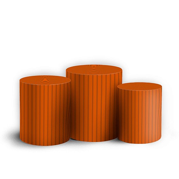 Trio Cilindro - Bohos Laranja - Sublimado 3D + Elástico