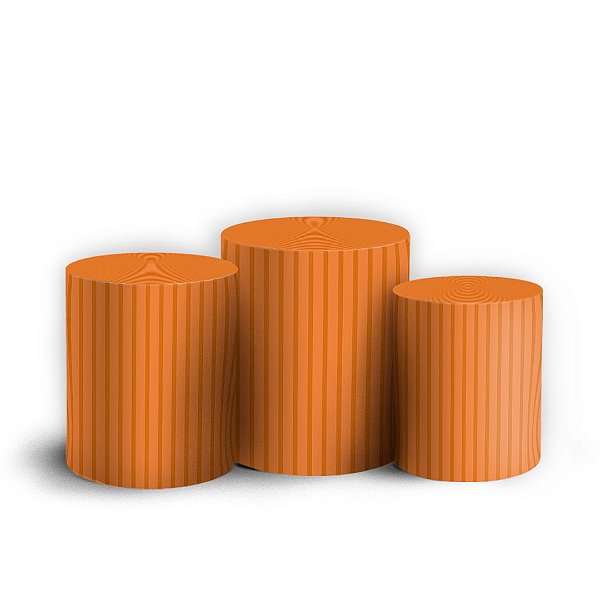 Trio Cilindro - Bohos Laranja - Sublimado 3D + Elástico
