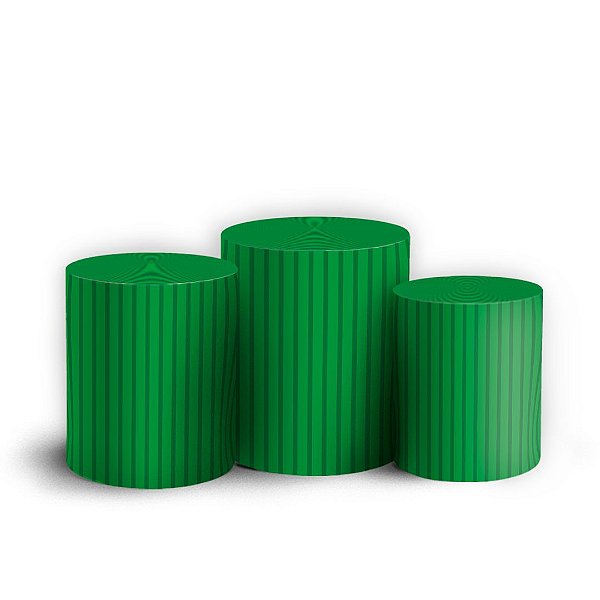 Trio Cilindro - Bohos Verde - Sublimado 3D + Elástico