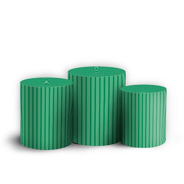 Trio Cilindro - Bohos Verde - Sublimado 3D + Elástico